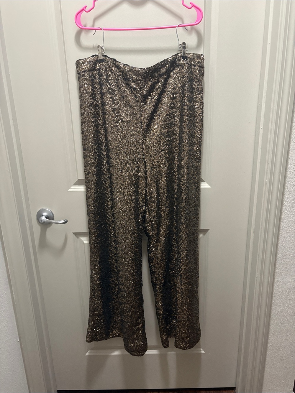 Banana Republic Bronze Sequin Wide-Leg Pants